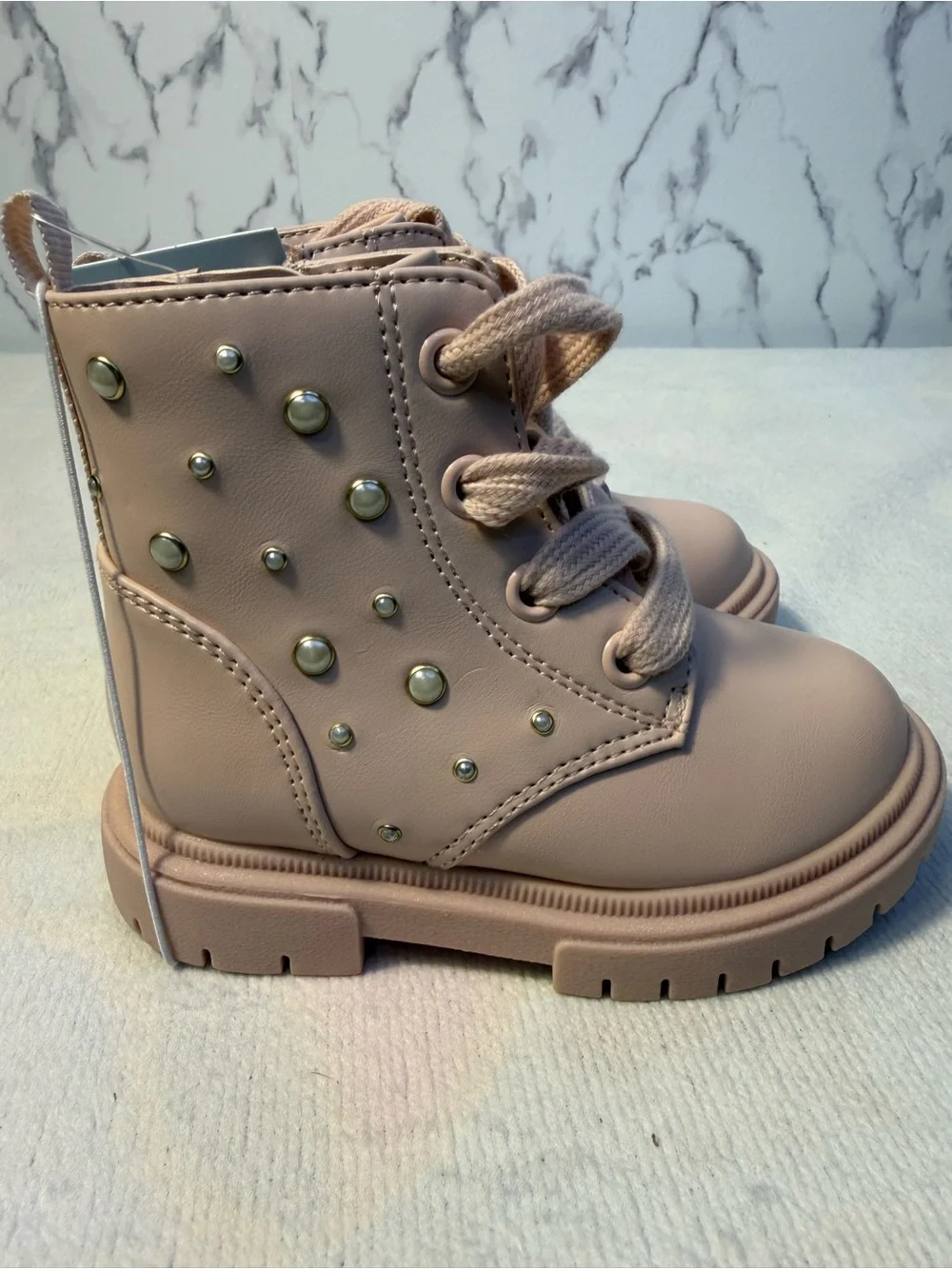 Cat & Jack Amaya Toddler Girls Combat Boots – Blush – Size 6T NWT